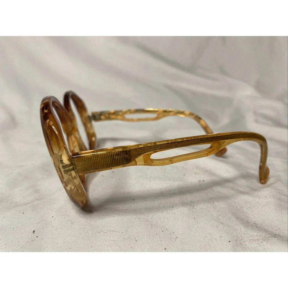 Vintage Oversized Amber Tortoise Shell Glasses Frames Only France